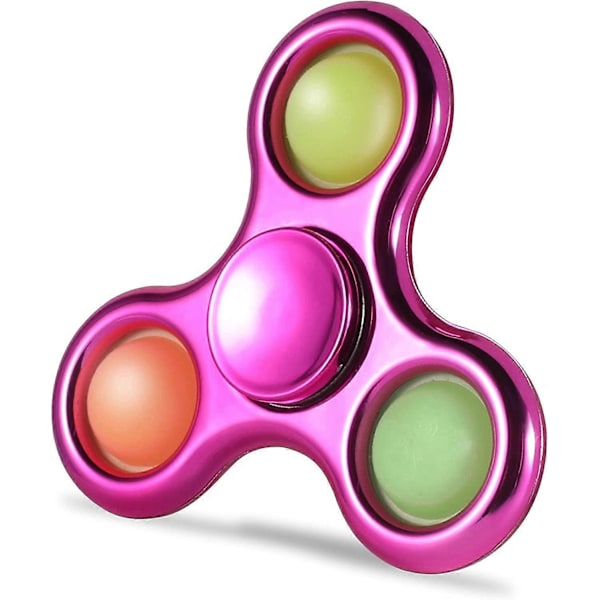 Pop Fidget Spinner, Enkel Sensorisk Fidget Spinner Leksak Tryck Pop Bubbla Spinner Leksak för Stressreducering och Ångestlindring Handleksak för Barn - Rosa