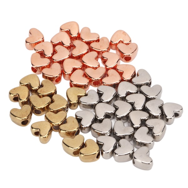 50 stk hjerteperler hjerteformet utsøkte farger blank overflate slitesterk plast bred applikasjon smykkeperler for DIY