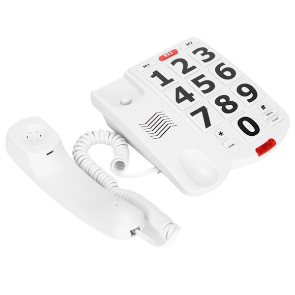 Big Button Phone Kablet Big Button fastnettelefon med letlæselige store knapper og super høje ringetoner
