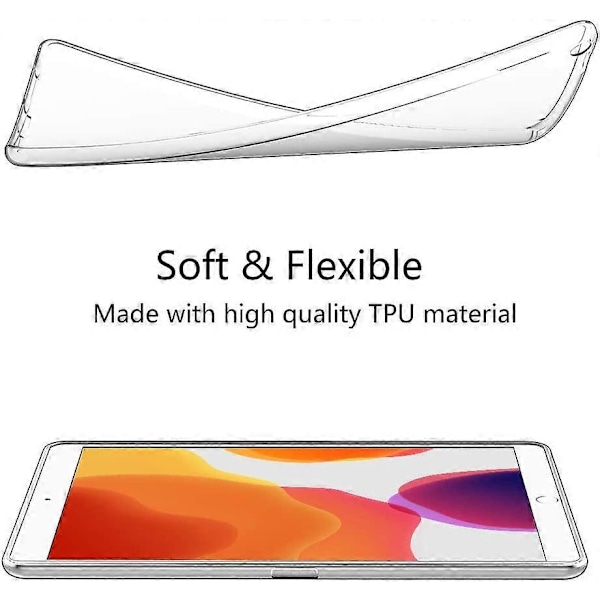 2 st Fodral för iPad 10,2 tum (iPad 9:e generationen 2021 / 8:e generationen 2020 / 7:e generationen 2019), Transparent Fodral Silikonfodral Skydd för iPad 10.