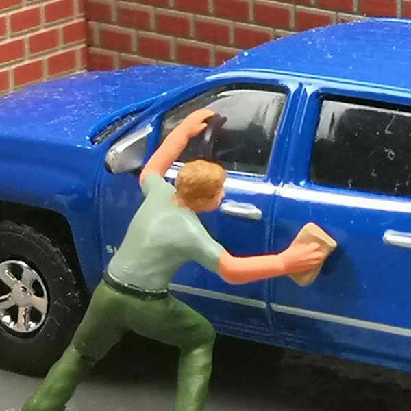6 x 1/64 Miniatyrfigurer Gatubildsmodeller Biltvättare