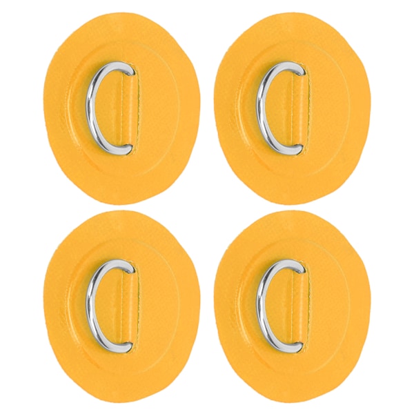 4 st PVC-lapp elastiskt repset D-ring lapp bungee repset rostfritt stål D-ring dyna gul