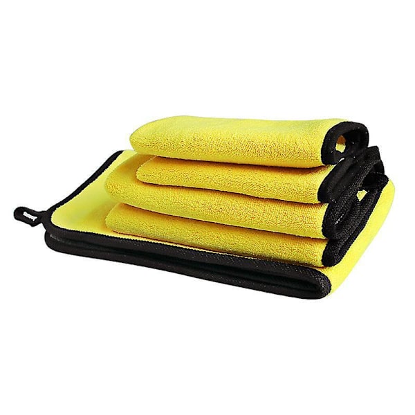 Mikrokuitu Puhdistusliinat 2 kpl, Ammattimainen Paksu Autoliina 30x60cm Keltainen