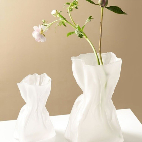 Plisserad glasvas Ljuslyx Hydroponisk vas Vardagsrum Matsalsbord Torkad blomma Vas Blomsterarrangemang Prydnader