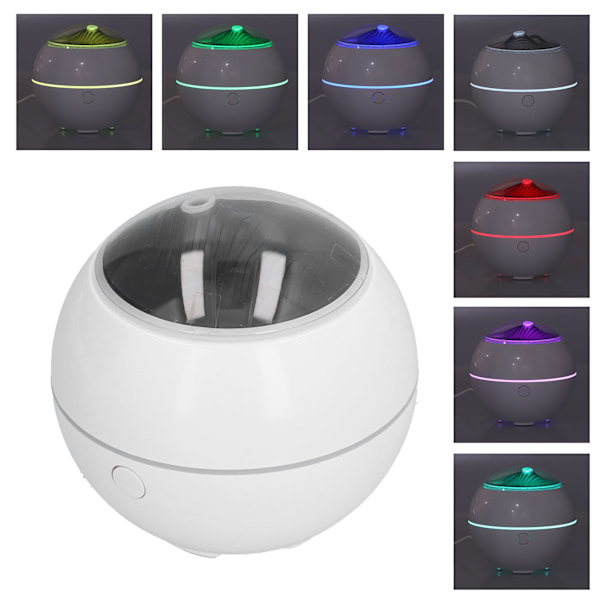 Aroma Diffuser USB-drevet hvit 7 farger LED fuktighetsutstyr for hjemmekontor