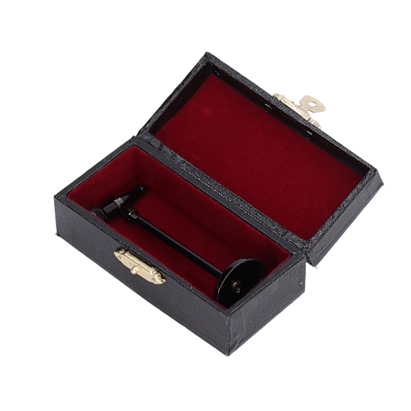 Miniature Mikrofon Justerbar Mini Mikrofon Model Mini Musikinstrument med Dekoration OpbevaringsboksSort