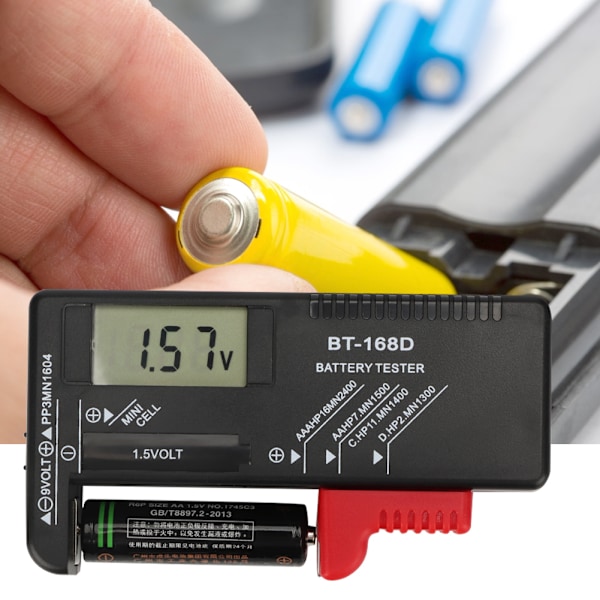 Bärbar digital 1,5V 9V batteritestare mätdiagnostisk kontrollanalysator