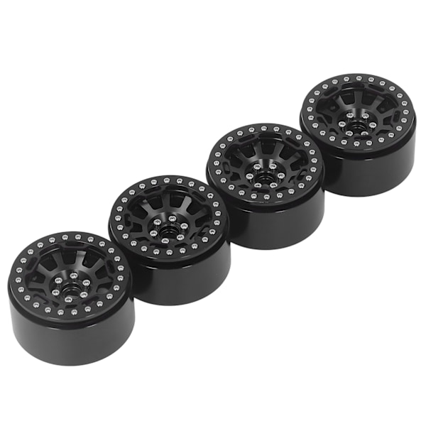 4 st 2,2 tums fälgnav i aluminium för Traxxas Defender för Axial SCX10 II 90046 90047 1/10 RC Crawler Svart
