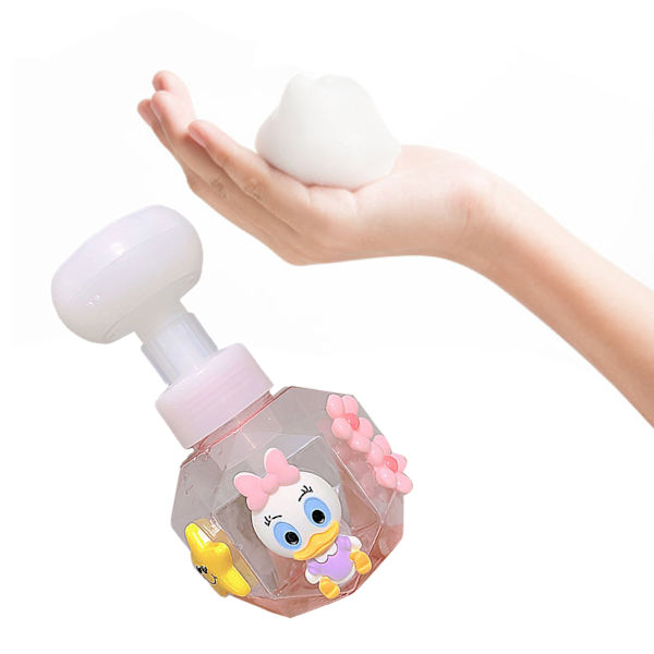 Pumpflaska Tvåldispenser Plastpumpflaskor Påfyllningsbara Flaskor Bred Mun Tomma Pumpflaskor För Lotion Schampo Rosa Anka