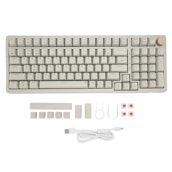 Mekanisk tastatur N Key Rollover Hot Swappable 20 lyseffekter Rød switch USB kablet tastatur