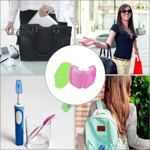 50 Pack bærbare tandbørstehovedbetræk til rejser og hjemmebrug - blandede farver