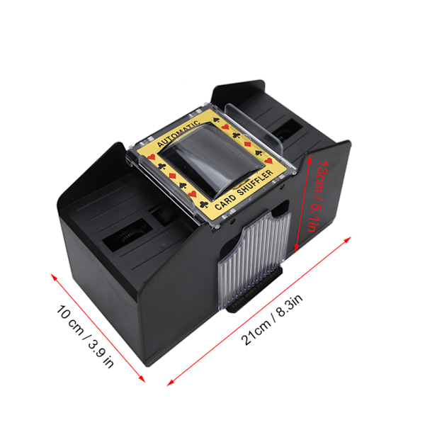 Automatisk kortshuffler med batteridrift til 1-4 kortspil