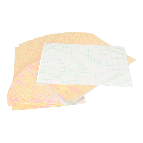50 stk holografisk kaldlaminatark A4 DIY skjæring BOPP materiale 30x21,4cm klare dekorative holografiske ark for merkefilm med regnbue