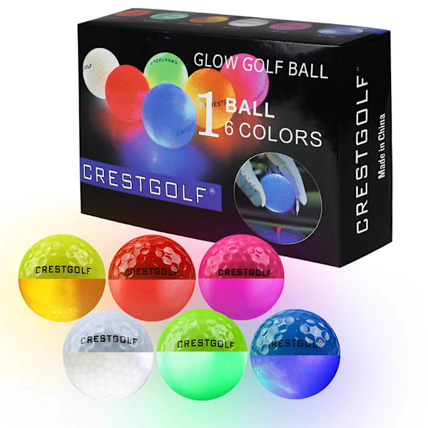6 stk. LED lysende golfbolde natgaver til børn og voksne