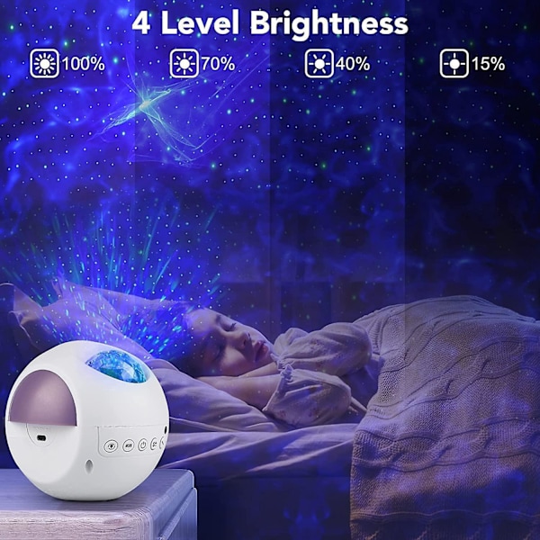 Galaxy Projektor til Soveværelse, LED Stjerneprojektor med Fjernbetjening, Stemmestyring, Bluetooth Timer, Voksne, Boligindretning
