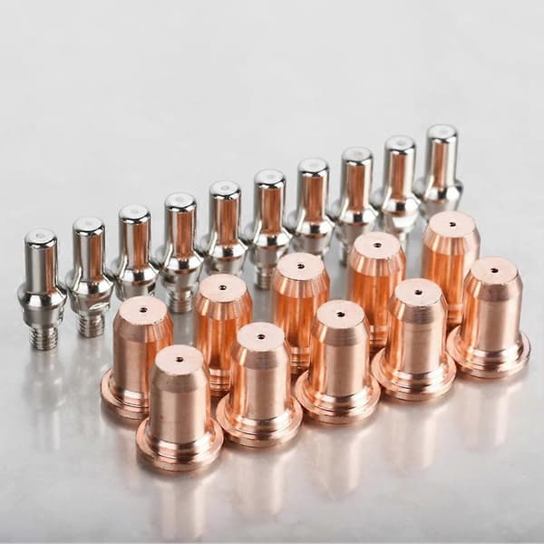 20 pcs -60 PT-60 -40 PT40 Electrode 52582 Nozzle 51313P Fits Plasma Cutter Torch Consumables, Nozzle 1.1mm (60A)