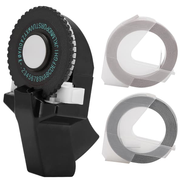 Mini Manuel Tape Maker Dekorativ Farvet ABS 3D Prægningstape 9mm til Håndbog Sort