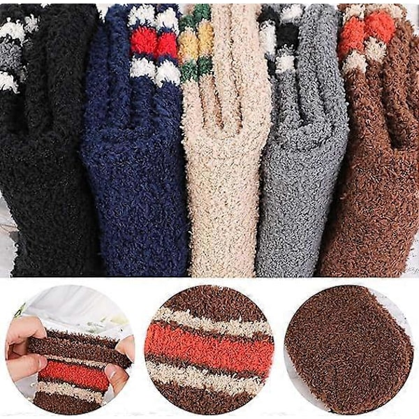 5 Par Fluffy Sokker, Herre Vinter Varme Fluffy Sokker Fuzzy Sokker Myke Tøffelsokker