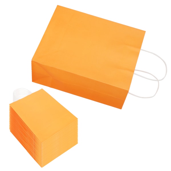Øko&#8209;vennlig bærbar kraftpapirpose Butikk Klæremballasje Gavepose (M 21 x 11 x 27,5 cm) Oransje