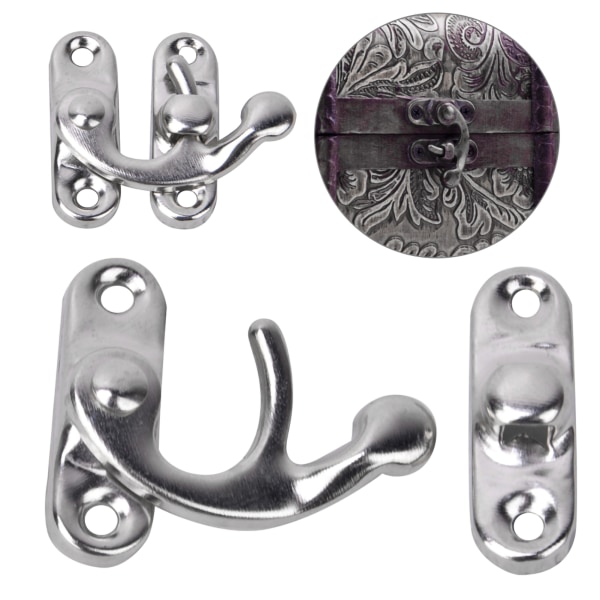 30 stk Haspkrok Retro-stil jernlåskrok Hasp for smykkegaveesker 3,2 x 2,8 cm Sølv venstre låsekrok Hasp
