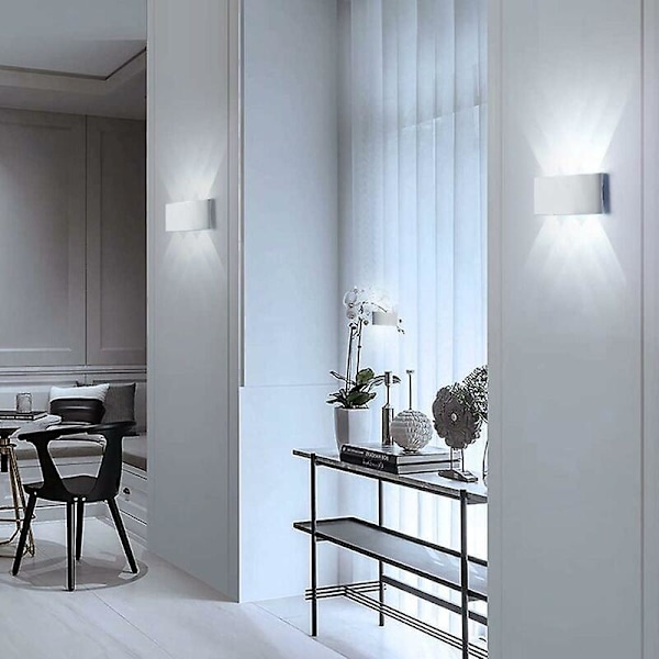 6W LED Væglampe, 6000K Køligt Hvidt Lys, IP65 Vandtæt Væglampe, Dekorativt Lys til Soveværelse Gang Stue Trappe Hotel Bar