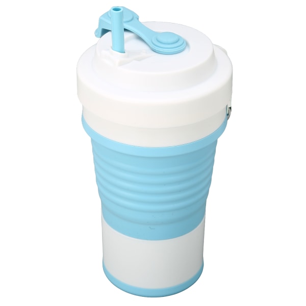Sammenklappelige kaffekopper Bærbar silikone Sammenklappelig drikkevandskop til udendørs vandreture 750MLHvid Blå