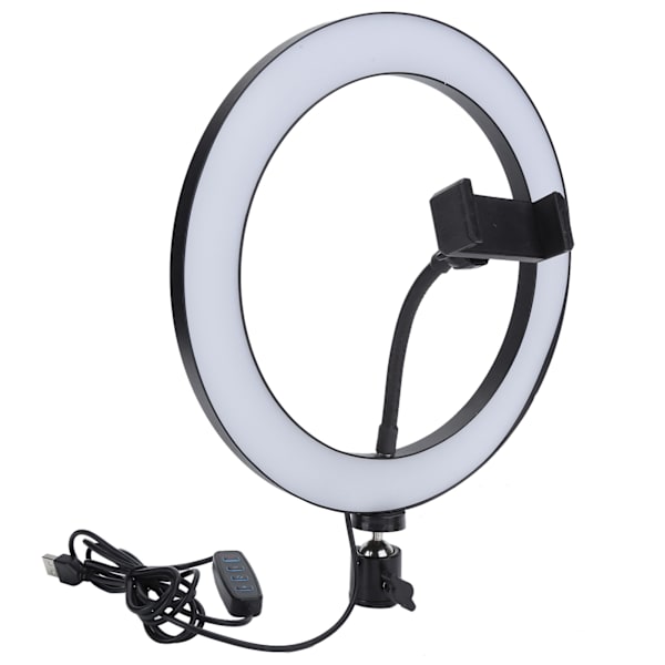 UN-260 LED-ringlampe med tre farger, trinnløs dimming, bueoverflate, fylllys, 26 cm, 26 W