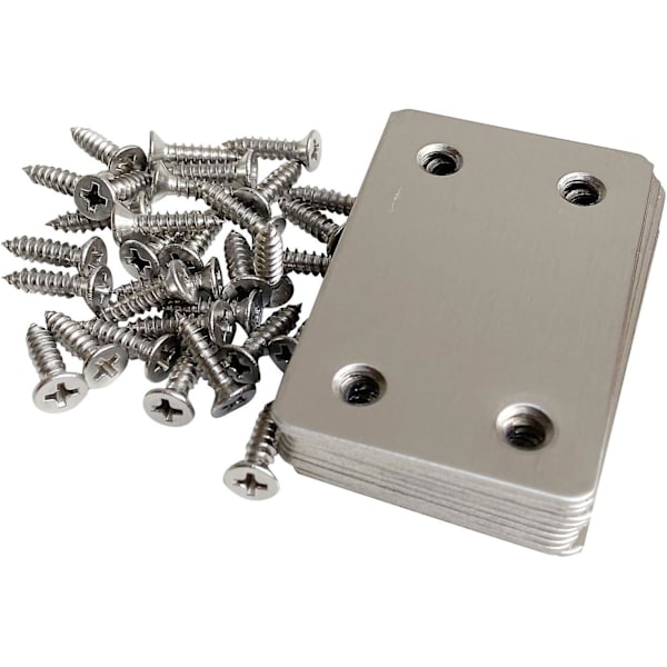 Metalliset suorat tasokulmat - 20 kpl pakkaus, 2,4 x 1,5 tuumaa, 1,2 mm paksuus - Ihanteellinen huonekalujen ja puun kiinnittämiseen