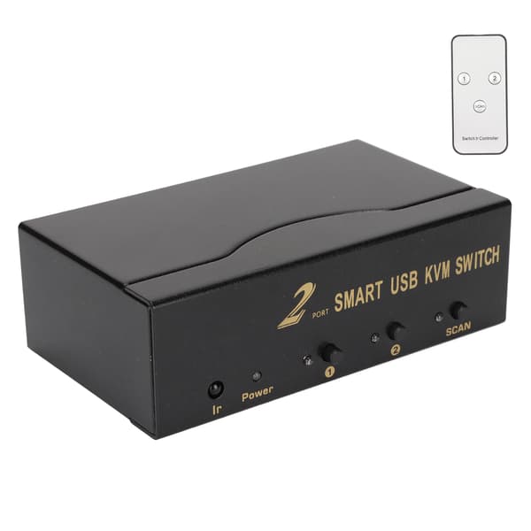 2 ind 1 ud VGA KVM-switch 4 USB-porte Multi computerskærm Mus Tastatur Video deling VGA-switch 100-240VUS-stik