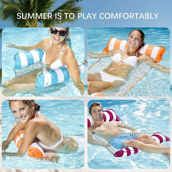 Flytande Uppblåsbar Hängmatta Uppblåsbara Flottar och Madrass Flytande Hängmatta Pool Lounger Portabel Flytande Uppblåsbar Pool Float 120*70CM