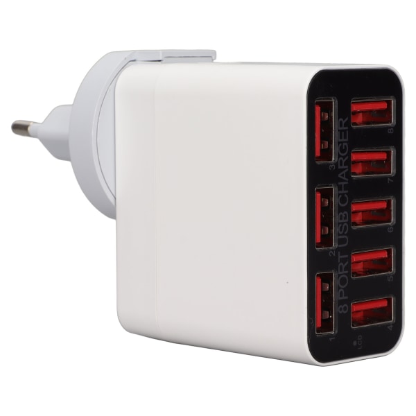 X82 40W USB A-lader 8-ports USB-ladehode Bærbar reisehurtiglader for mobiltelefonnettbrett
