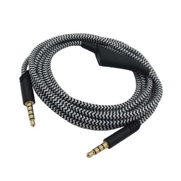 Hovedtelefonkabel med volumenkontrol Justerbart gaming headsetkabel med tuning gear til Astro A10 A40 A30 6,6 fod Sort hvid