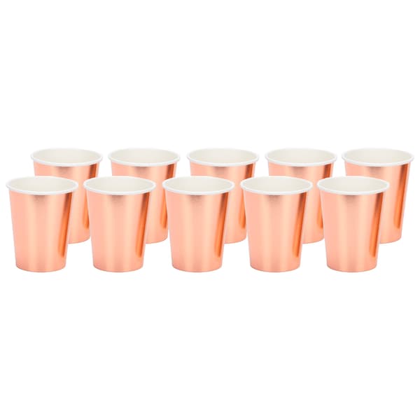 20 st pappersmuggar drickbara komposterbara muggar återvinningsbara juicekoppar för festkaffe te roséguld