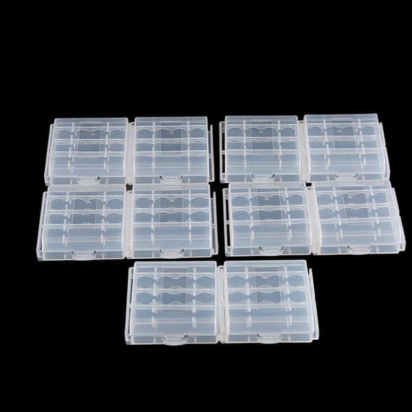 10 stk. Multifunktionel Transparent Hård Plastik Etui Holder Opbevaringsboks Til AA AAA Batteri
