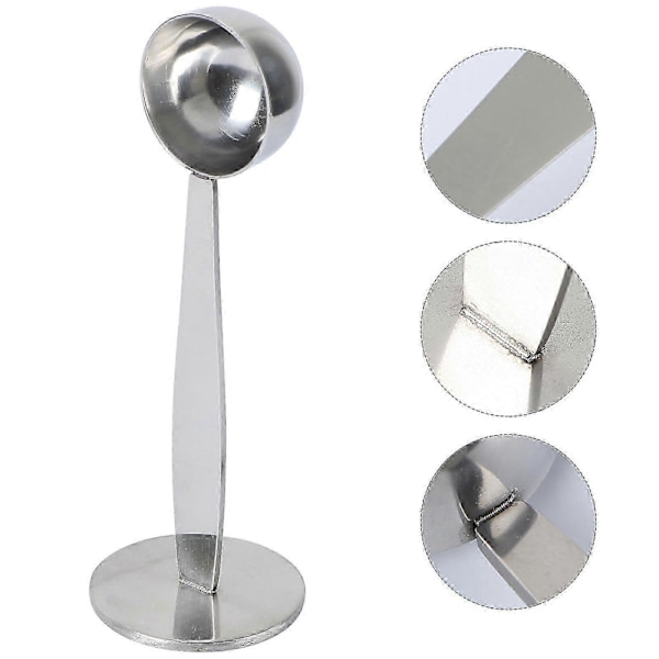1 stk. 2-i-1 Kaffetamper i rustfrit stål med ske Professionel Espresso Kaffetamper til Cafe Hjem (Sølv)
