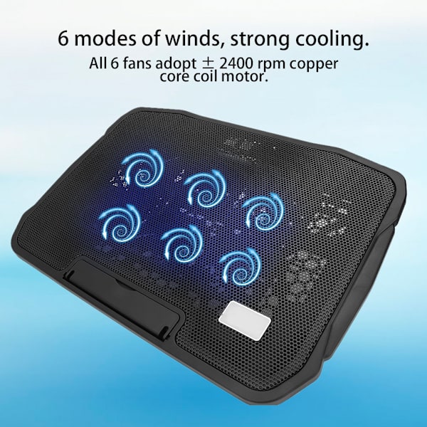 Nuoxi til H9 Notebook Cooler Varmeafledningscomputerbase med 2400 RPM kobberspolemotor