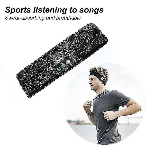 Trådløst Bluetooth Sports Hodebånd med Ultra-tynne HD Stereo-høyttalere - Lysegrå