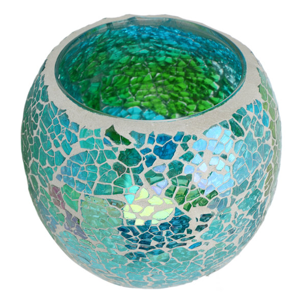 Mosaik Tealight-hållare Europeisk mosaikdesign Hållbart glas Utsökt lyster Glasljusstake för bar Hemmakontor