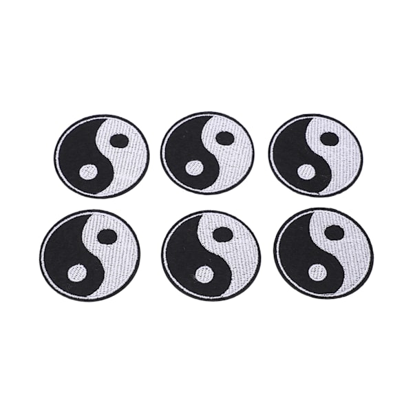 6 stk. Yin Yang-patch Tai Chi-mønster DIY-tøjpatches Individualisering Bomulds-syninger Patches til skjortepakke Hat Tegnebog
