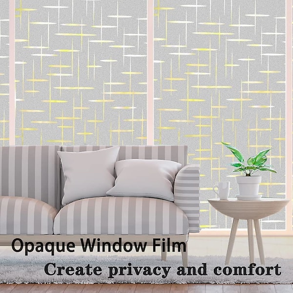 (Korsmönster) (30x200cm) finnez Fönsterfilm Sekretess och Ljusskydd Dekorativ Självhäftande Fönsterdekal Statisk Frostad Look För Hemmakontor L