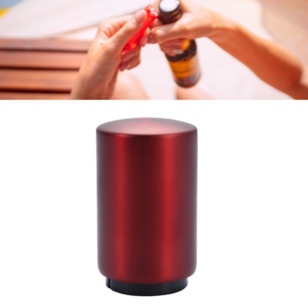 Automatisk flasköppnare magnetisk rostfritt stål tryck ner flasköppnare verktyg för öl glas dryck flaska röd