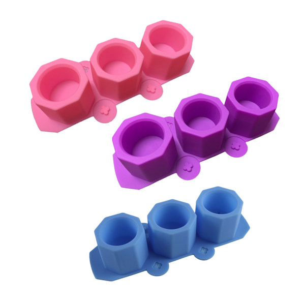 3 stk silikonplanterform for å lage betongblomsterpotter DIY sukkulenter planter blå rosa lilla