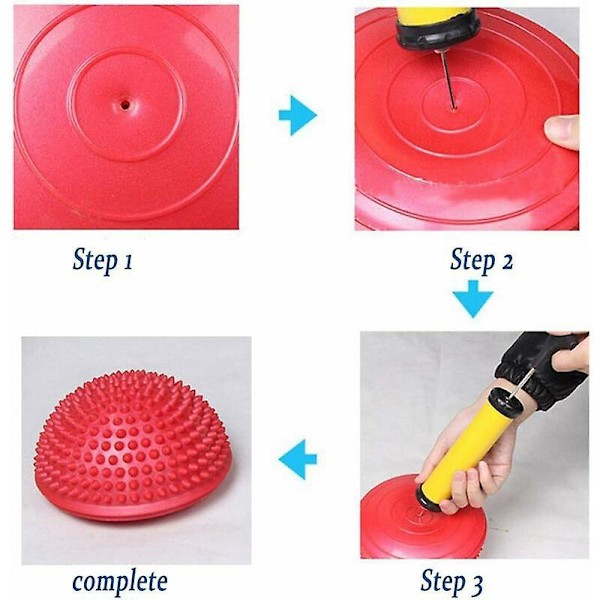 Halvcirkelformad Massageboll, Igelkottsboll Yogaboll Massageboll för NCE-träning, (Röd)