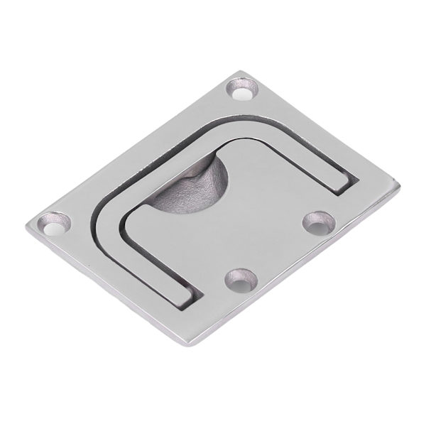 Båtringluke Pull Flush Lift Deck Deksel Håndtak Marine 316 rustfritt stål speil Square76x56mm