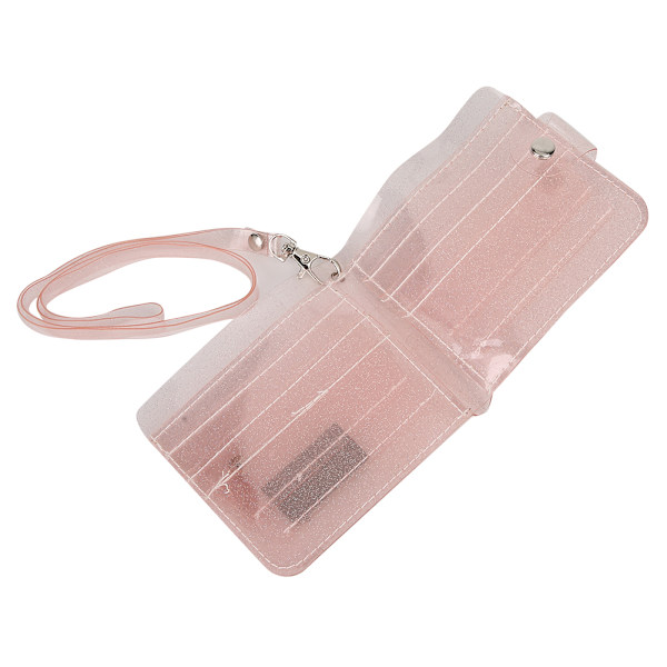Bärbar Mini Transparent Myntväska Hängande Halsväska PVC-kortförvaringshållare Orange