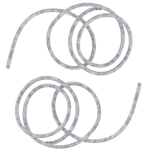 2 st Rhinestone Trim 6mm/0.2in DIY Sy Dekoration Kläder Tillbehör för Bröllopsklänning Vit Mesh Leopard Rhinestone