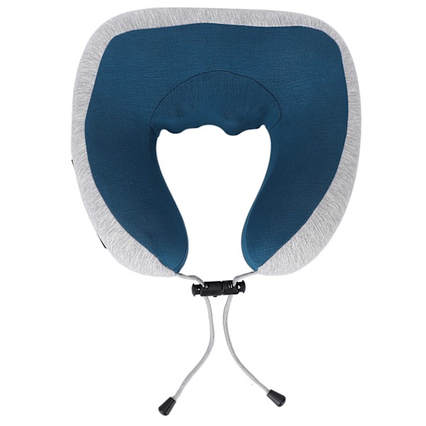 Elektrisk nakkemassager multifunktionel genopladelig U-formet memory foam æltende vibrations pude med varmeåndbar blå