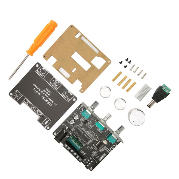 Bluetooth 5.1 effektforstærkermodul 2.1-kanals HiFi-knapjustering lydforstærkerkort DC 9-24V
