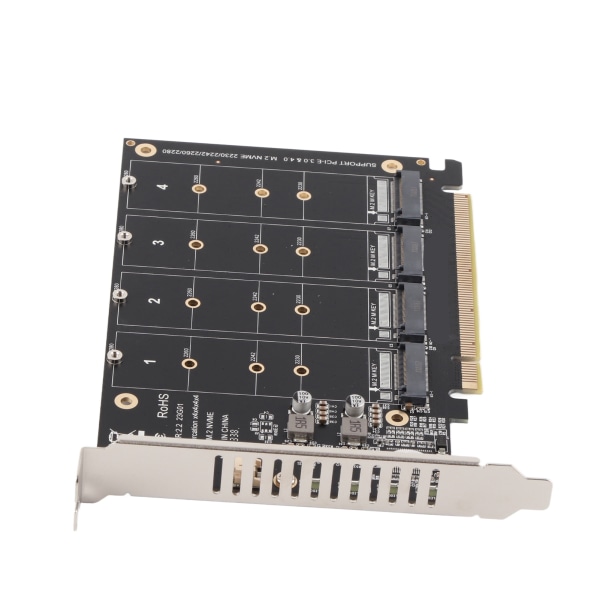 M.2 NVME SSD till PCIE X16 Adapter 4 Port High Speed ​​4x32Gbps Soft Raid Card med individuell LED-indikator för datorer