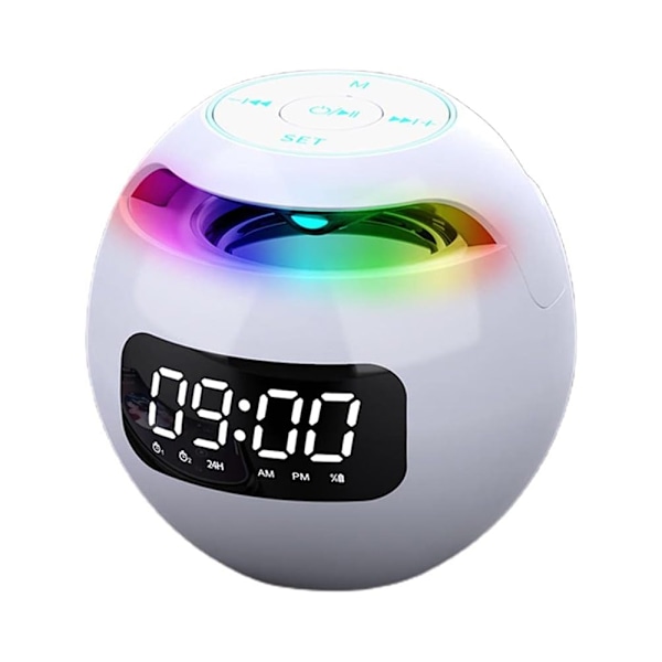 Alarmklockradio, sängklocka, väckarklockaradio, mini Bluetooth högtalare Trådlös Bluetooth högtalare med LED-display Väckarklockahögtalare